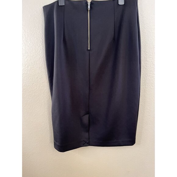 Worthington Woman Black Pencil Skirt Size 16W Polyester/Spandex Midi Zipper - Picture 2 of 6